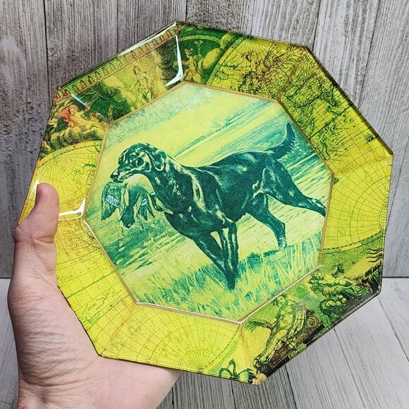 Marye Kelley Decoupage Octagon Collector Plate Block Island - Houston Signed - Picture 2 of 6